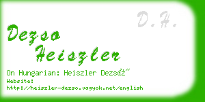 dezso heiszler business card